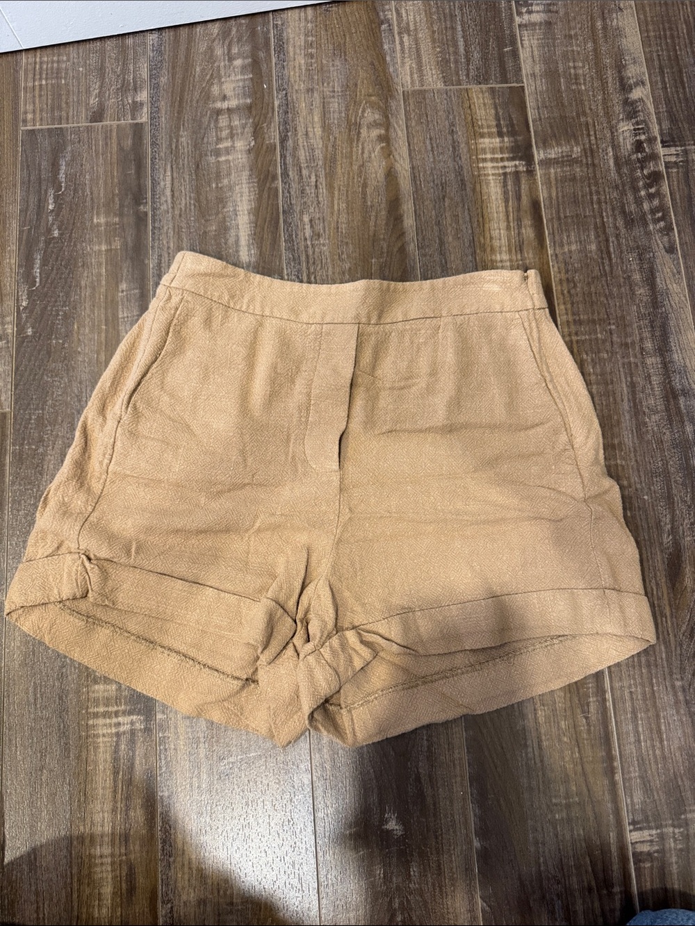 Frank & Oak High-Waist Tan Shorts